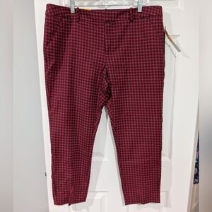 NWT Merona Rebenesque Red Classic Fit Ankle Men's Red Checkered Pants in Size 18